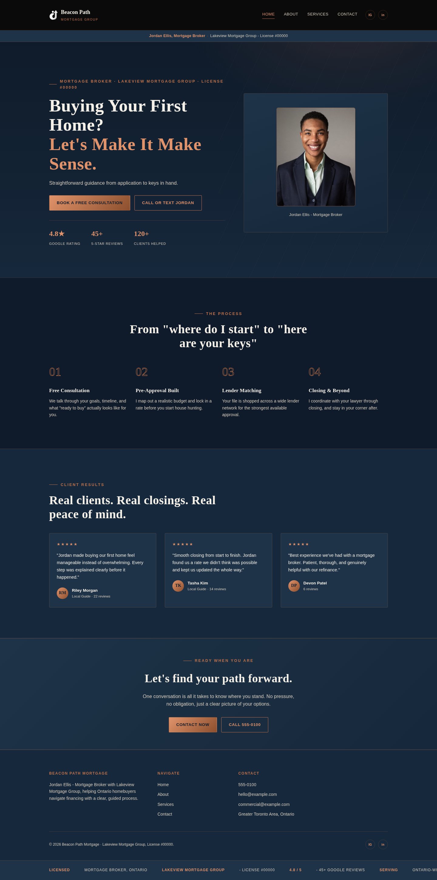 Beacon Path Mortgage homepage, desktop view